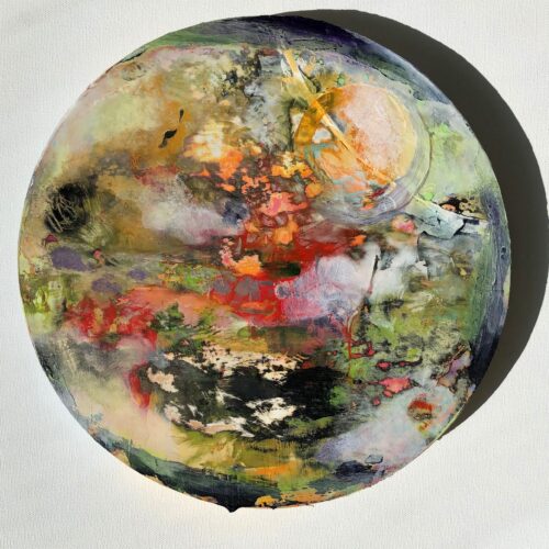 EQUINOX, Acrylic on Canvas on Panel, 12 Diameter, 2020, Private Collection